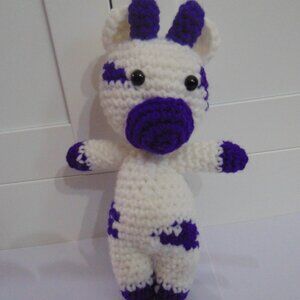 Crochet Purple and White Cow